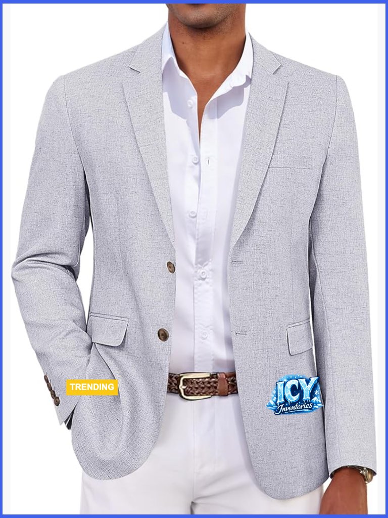 Lightweight Linen Blend Blazer With Recycled Material